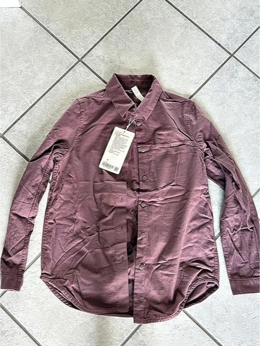 Lululemon Woven Relaxed-Fit Button-Up Shirt Purple